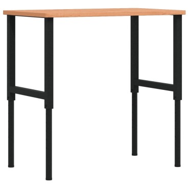 vidaXL Πάγκος Εργασίας Ορθογώνιος 100x60x(71,5-98) εκ Μασίφ Ξύλο Οξιάς