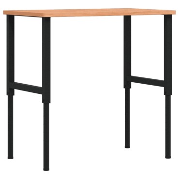 vidaXL Πάγκος Εργασίας Ορθογώνιος 100x60x(71,5-98) εκ Μασίφ Ξύλο Οξιάς