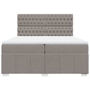 vidaXL Κρεβάτι Boxspring με Στρώμα Taupe 200x200cm Υφασμάτινο 1 τεμ. - Διπλό