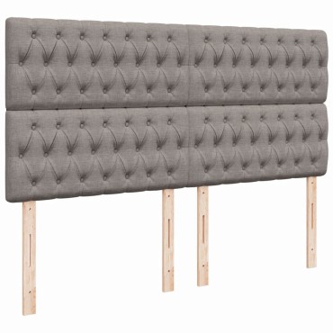 vidaXL Κρεβάτι Boxspring με Στρώμα Taupe 200x200cm Υφασμάτινο 1 τεμ. - Διπλό
