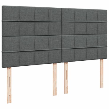 vidaXL Κρεβάτι Boxspring με Στρώμα Σκούρο Γκρι 200x200 εκ. Υφασμάτινο