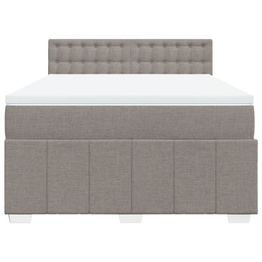 vidaXL Κρεβάτι Boxspring με Στρώμα Taupe 140x200 εκ. Υφασμάτινο