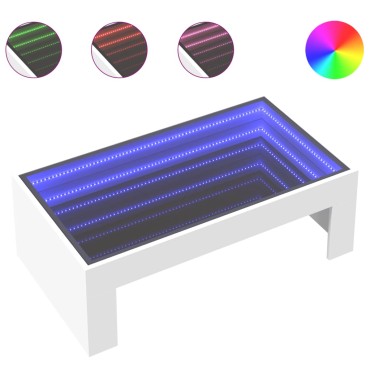 vidaXL Τραπεζάκι Σαλονιού Infinity LED Λευκό 90x50x30cm 1 τεμ.