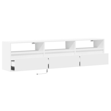 vidaXL Έπιπλο Τοίχου Τηλεόρασης με LED Λευκό 180x31x45cm