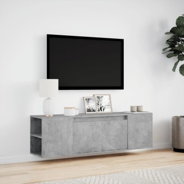 vidaXL Έπιπλο Τηλεόρασης με LED Γκρι Σκυροδέματος 135x31x39,5cm