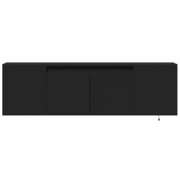 vidaXL Έπιπλο Τοίχου Τηλεόρασης με LED Μαύρο 135x31x39,5cm