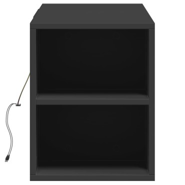 vidaXL Έπιπλο Τοίχου Τηλεόρασης με LED Μαύρο 135x31x39,5cm
