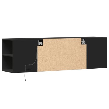 vidaXL Έπιπλο Τοίχου Τηλεόρασης με LED Μαύρο 135x31x39,5cm