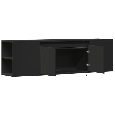 vidaXL Έπιπλο Τοίχου Τηλεόρασης με LED Μαύρο 135x31x39,5cm