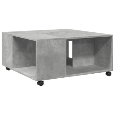 vidaXL Τραπεζάκι Σαλονιού Γκρι Σκυρ. 80x80x40cm Επεξεργασμένο Ξύλο 1 τεμ.