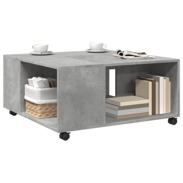vidaXL Τραπεζάκι Σαλονιού Γκρι Σκυρ. 80x80x40cm Επεξεργασμένο Ξύλο 1 τεμ.