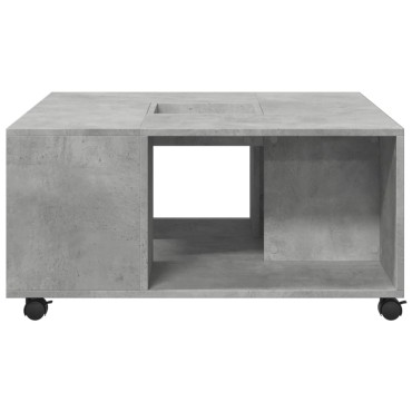 vidaXL Τραπεζάκι Σαλονιού Γκρι Σκυρ. 80x80x40cm Επεξεργασμένο Ξύλο 1 τεμ.