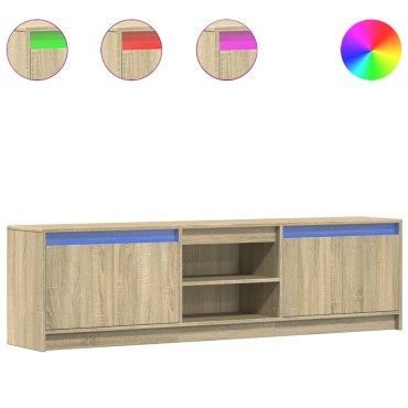 vidaXL Έπιπλο Τηλεόρασης με LED Sonoma Δρυς 180x34x50cm Επεξ. Ξύλο