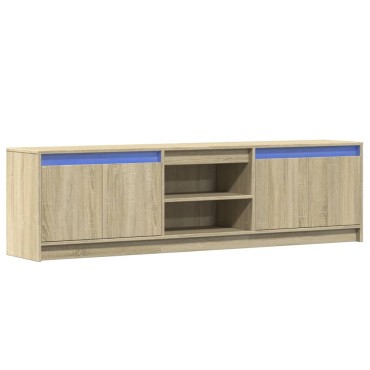 vidaXL Έπιπλο Τηλεόρασης με LED Sonoma Δρυς 180x34x50cm Επεξ. Ξύλο