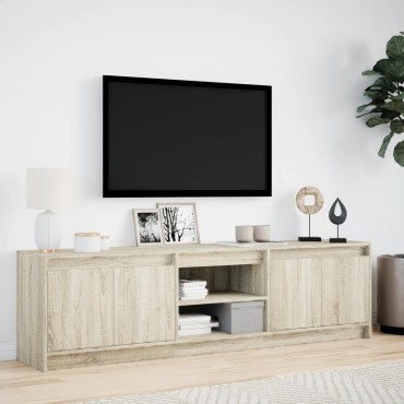 vidaXL Έπιπλο Τηλεόρασης με LED Sonoma Δρυς 180x34x50cm Επεξ. Ξύλο