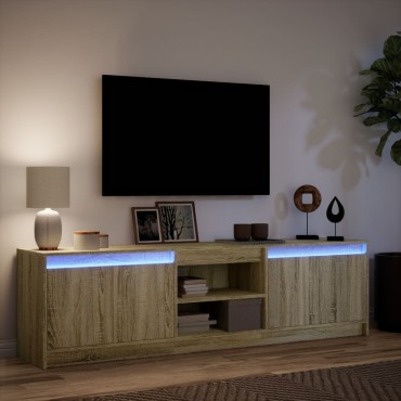 vidaXL Έπιπλο Τηλεόρασης με LED Sonoma Δρυς 180x34x50cm Επεξ. Ξύλο