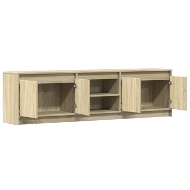 vidaXL Έπιπλο Τηλεόρασης με LED Sonoma Δρυς 180x34x50cm Επεξ. Ξύλο
