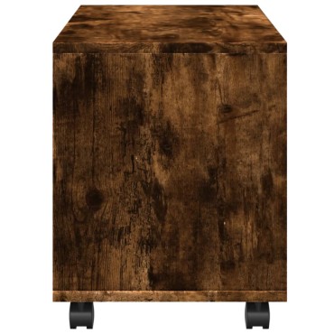 vidaXL Ντουλάπι Με Ροδάκια Καπνιστή Δρυς 72x33x42,5cm Επεξ. Ξύλο 1 τεμ.