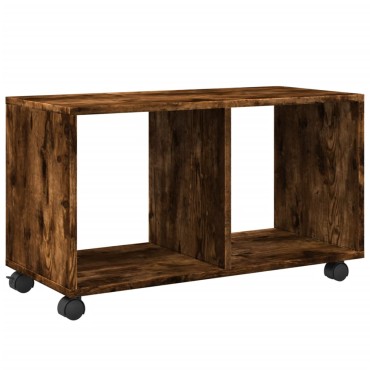 vidaXL Ντουλάπι Με Ροδάκια Καπνιστή Δρυς 72x33x42,5cm Επεξ. Ξύλο 1 τεμ.