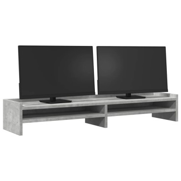 vidaXL Βάση Οθονών Γκρι του Σκυροδέματος 100x24x16 εκ. από Επεξ. Ξύλο