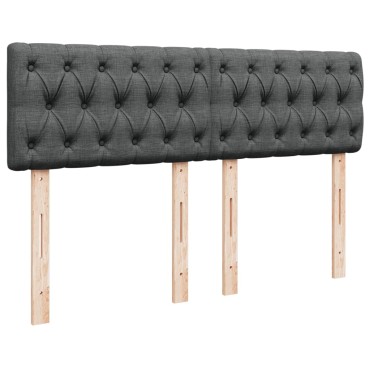 vidaXL Κρεβάτι Boxspring με Στρώμα Σκούρο Γκρι 140x200 εκ Υφασμάτινο