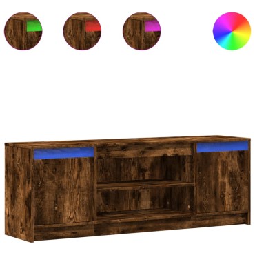 vidaXL Έπιπλο Τηλεόρασης με LED Καπνιστή Δρυς 139,5x34x50cm Επεξ. Ξύλο