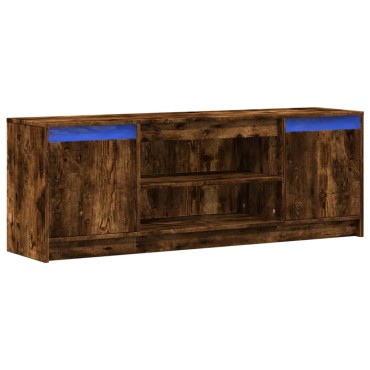 vidaXL Έπιπλο Τηλεόρασης με LED Καπνιστή Δρυς 139,5x34x50cm Επεξ. Ξύλο