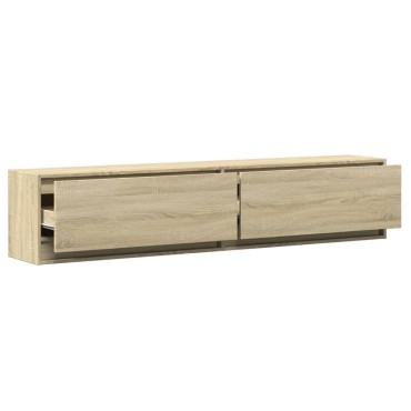 vidaXL Έπιπλο Τοίχου Τηλεόρασης με LED Sonoma Δρυς 180x31x38cm