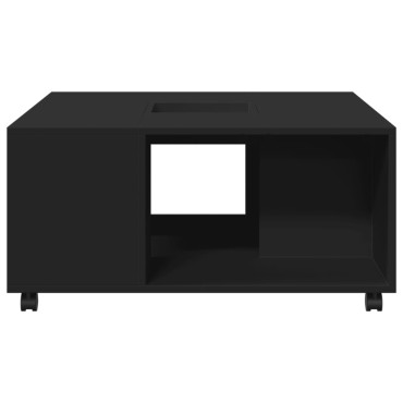 vidaXL Τραπεζάκι Σαλονιού Μαύρο 80x80x40cm από Επεξεργασμένο Ξύλο 1 τεμ.