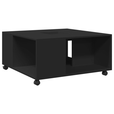 vidaXL Τραπεζάκι Σαλονιού Μαύρο 80x80x40cm από Επεξεργασμένο Ξύλο 1 τεμ.