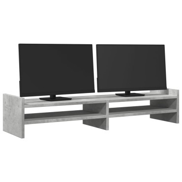 vidaXL Βάση Οθονών Γκρι του Σκυροδέματος 100x27x20 εκ. από Επεξ. Ξύλο