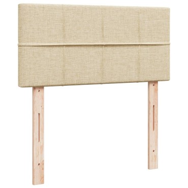 vidaXL Κρεβάτι Boxspring με Στρώμα Κρεμ 90x190 εκ.Υφασμάτινο