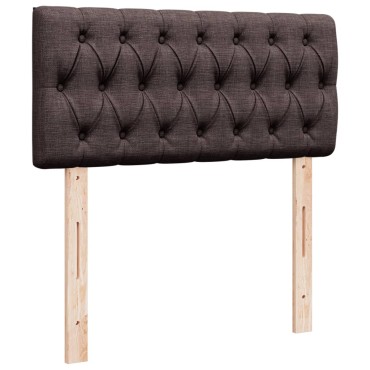 vidaXL Κρεβάτι Boxspring με Στρώμα Σκούρο Καφέ 90x190 εκ. Υφασμάτινο
