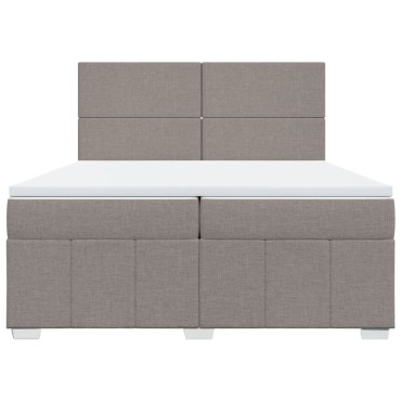 vidaXL Κρεβάτι Boxspring με Στρώμα Taupe 200x200cm Υφασμάτινο 1 τεμ. - Διπλό