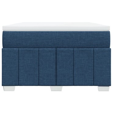 vidaXL Κρεβάτι Boxspring με Στρώμα Μπλε 120x200cm Υφασμάτινο 1 τεμ. - Μονό