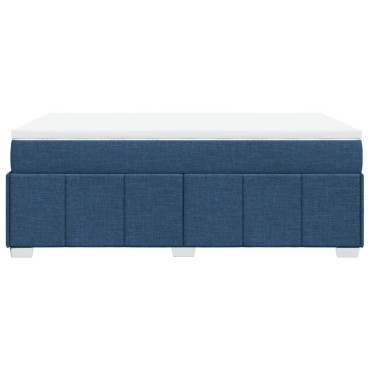 vidaXL Κρεβάτι Boxspring με Στρώμα Μπλε 120x200cm Υφασμάτινο 1 τεμ. - Μονό