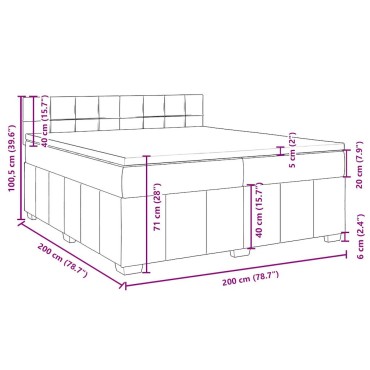 vidaXL Κρεβάτι Boxspring με Στρώμα Σκούρο Γκρι 200x200 εκ. Υφασμάτινο