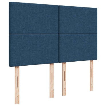 vidaXL Κρεβάτι Boxspring με Στρώμα Μπλε 140x200cm Υφασμάτινο 1 τεμ. - Διπλό