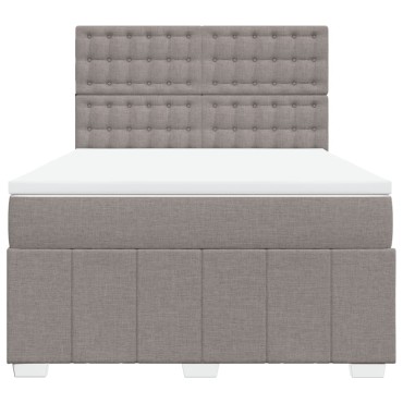 vidaXL Κρεβάτι Boxspring με Στρώμα Taupe 140x200 εκ. Υφασμάτινο