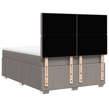 vidaXL Κρεβάτι Boxspring με Στρώμα Taupe 140x200 εκ. Υφασμάτινο