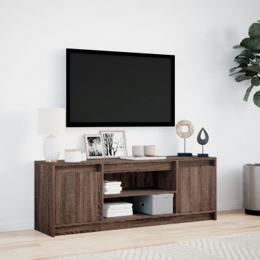 vidaXL Έπιπλο Τηλεόρασης με LED Καφέ Δρυς 139,5x34x50cm Επεξ. Ξύλο