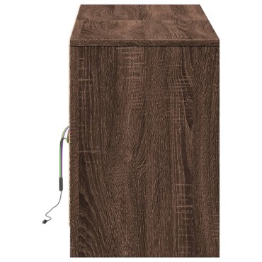 vidaXL Έπιπλο Τηλεόρασης με LED Καφέ Δρυς 139,5x34x50cm Επεξ. Ξύλο
