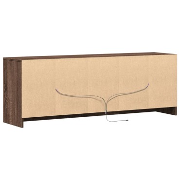 vidaXL Έπιπλο Τηλεόρασης με LED Καφέ Δρυς 139,5x34x50cm Επεξ. Ξύλο