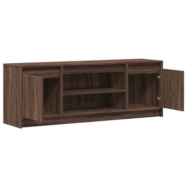 vidaXL Έπιπλο Τηλεόρασης με LED Καφέ Δρυς 139,5x34x50cm Επεξ. Ξύλο