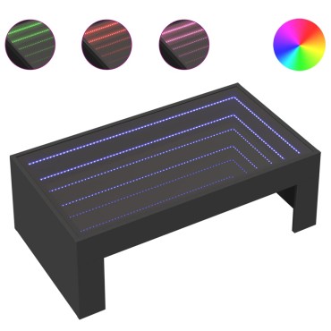 vidaXL Τραπεζάκι Σαλονιού Infinity LED Μαύρο 90x50x30cm 1 τεμ.