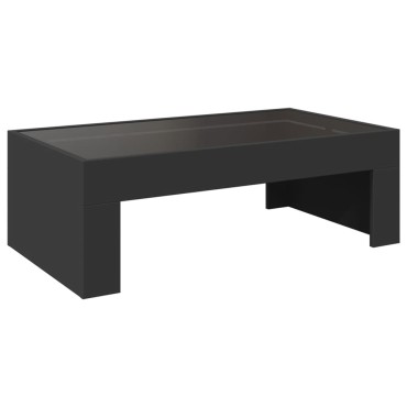 vidaXL Τραπεζάκι Σαλονιού Infinity LED Μαύρο 90x50x30cm 1 τεμ.