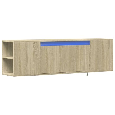 vidaXL Έπιπλο Τοίχου Τηλεόρασης με LED Sonoma Δρυς 135x31x39,5cm