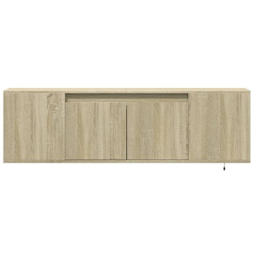 vidaXL Έπιπλο Τοίχου Τηλεόρασης με LED Sonoma Δρυς 135x31x39,5cm