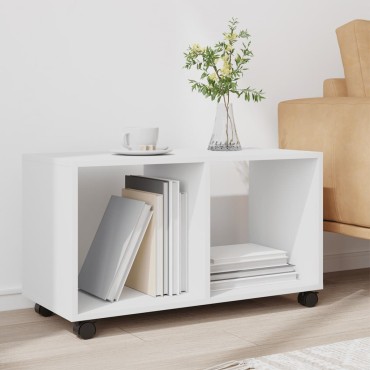 vidaXL Ντουλάπι Τροχήλατο Λευκό 72x33x42,5cm από Επεξ. Ξύλο 1 τεμ.