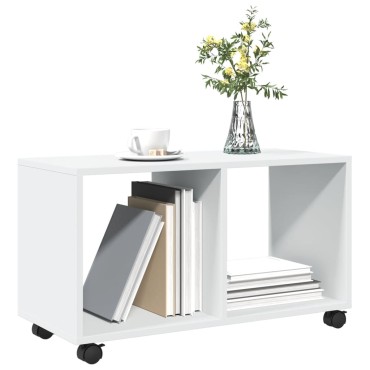 vidaXL Ντουλάπι Τροχήλατο Λευκό 72x33x42,5cm από Επεξ. Ξύλο 1 τεμ.